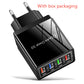 Illuminated 4USB Mobile Phone Charger 3A Charging Head
